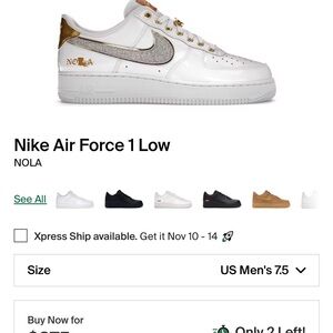 Nike Air Force 1 Low Shoes - White and Gold
